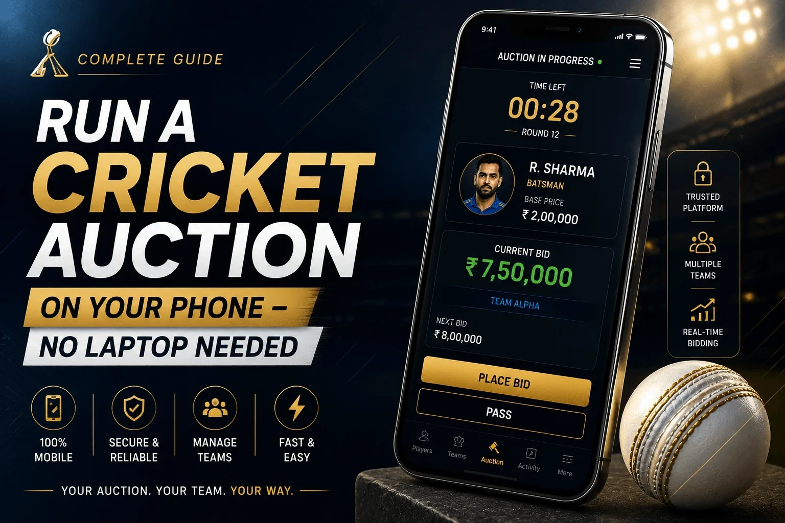 Run a Cricket Auction on Your Phone – No Laptop Needed | Complete Guide