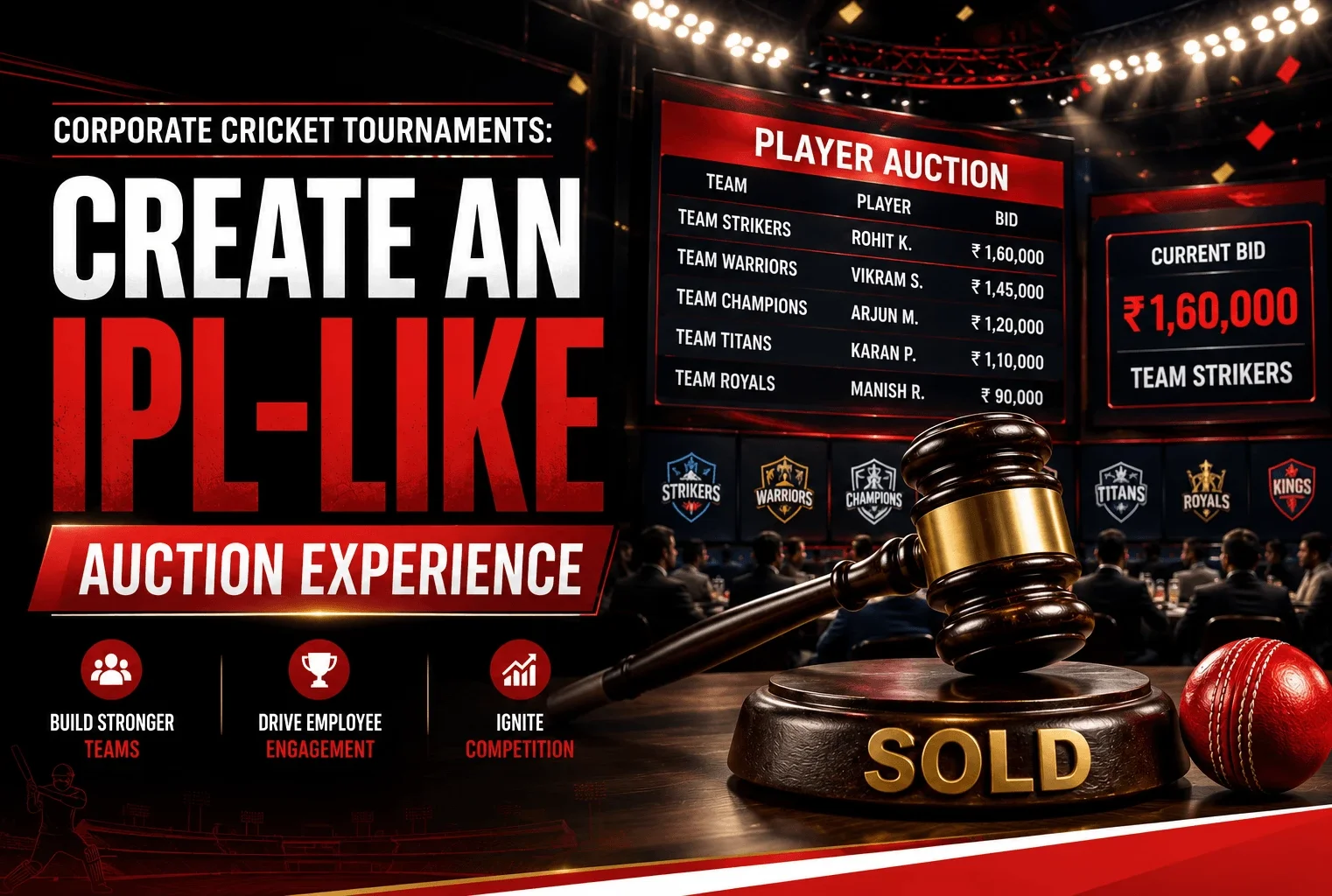 Corporate Cricket Tournaments: Create an IPL-Like Auction Experience.